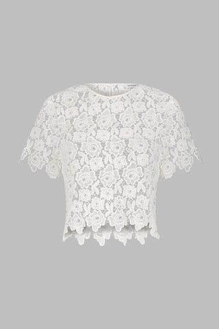 Sadie Lace T-Shirt - White