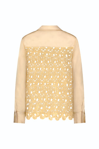 Amelia Silky Lace Blouse - Butter Yellow (Preorder)