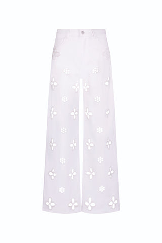 Kaia Pearl High Rise Jean - White