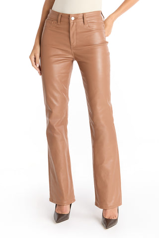 Aria Coated Flare Jean - Mocha