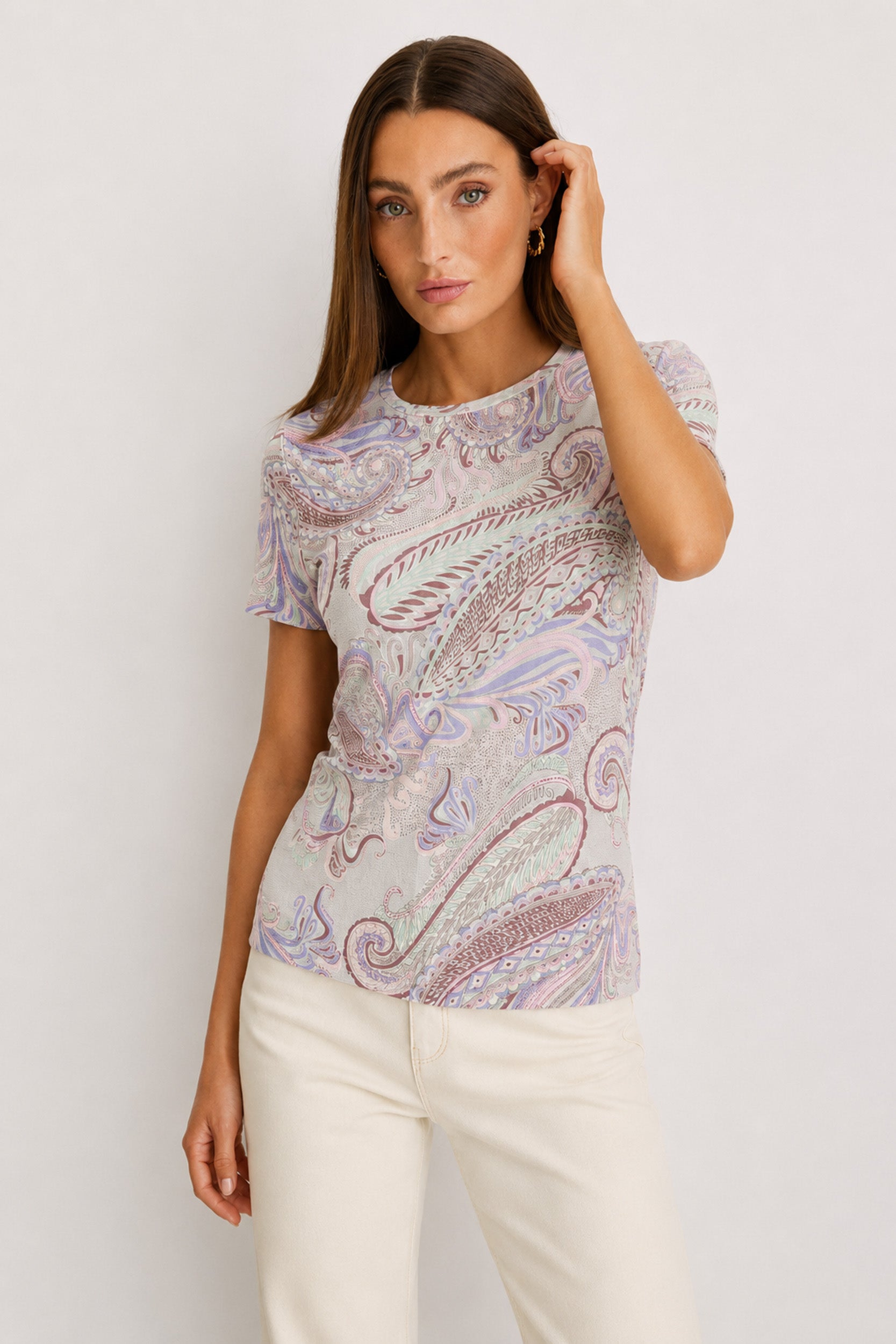 Amaya Ultra-Soft T-Shirt - Pastel Paisley