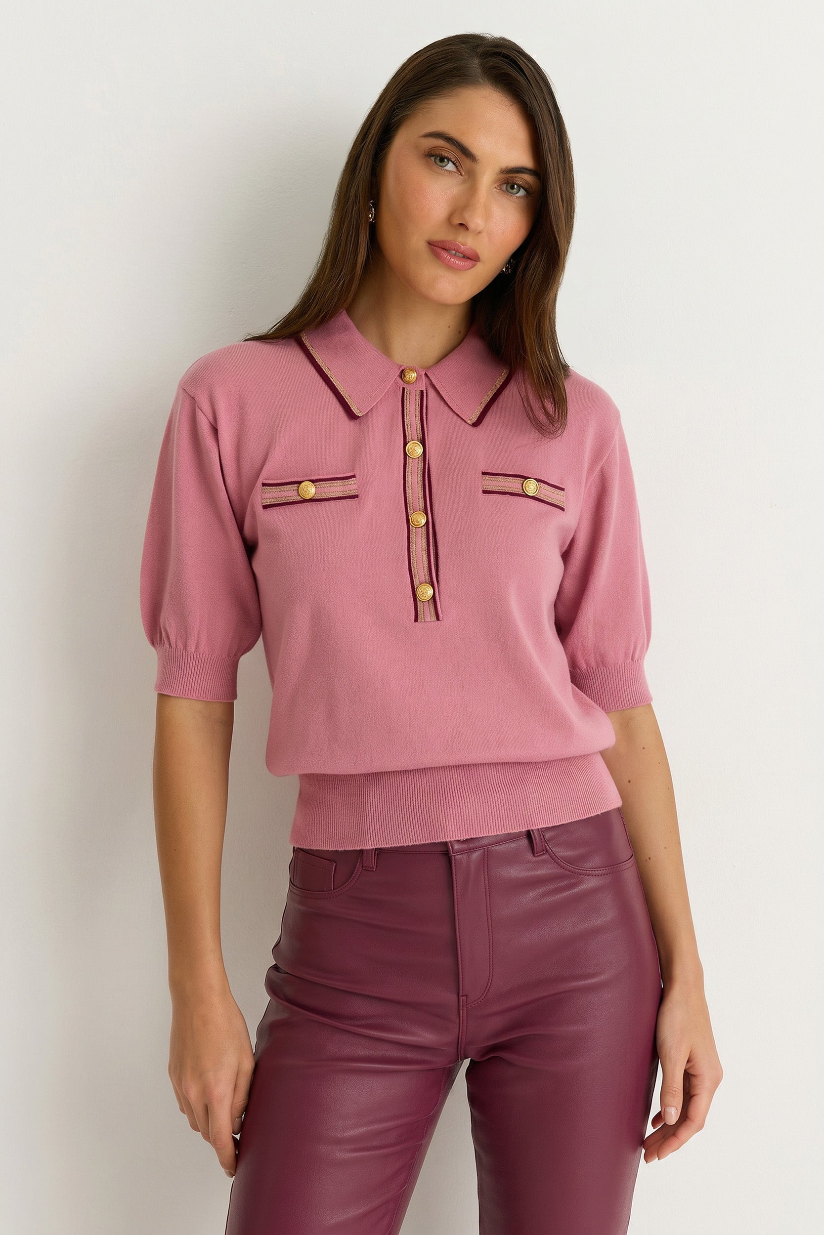 Dusty Rose Polo Shirt for Women | The Noli Shop