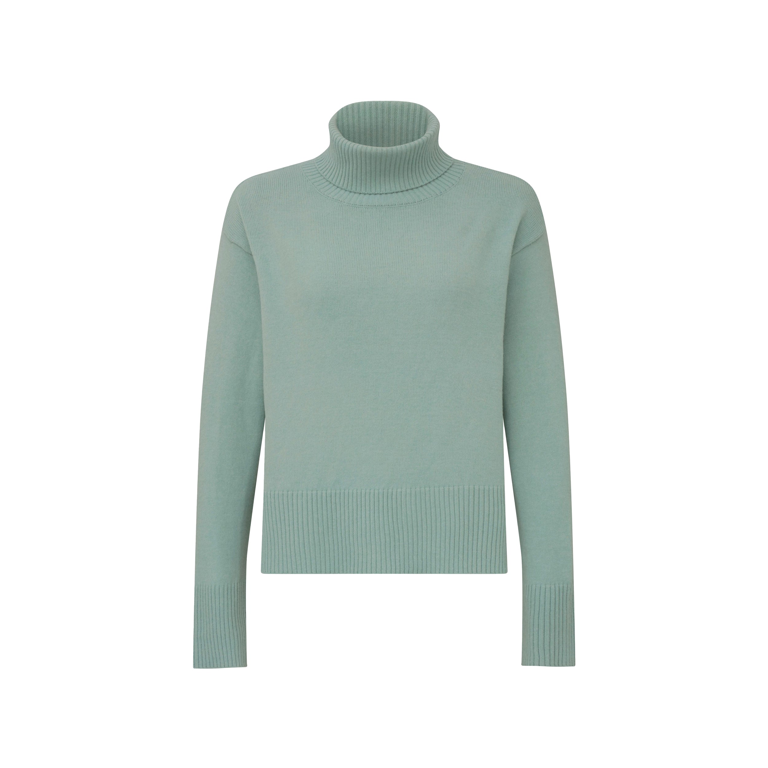Front product shot of green colored oversized sweater