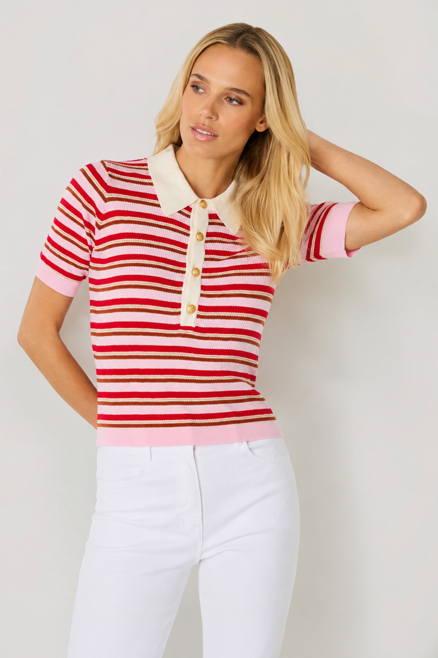 Leya Polo Shirt - Summer Multi | The Noli Shop