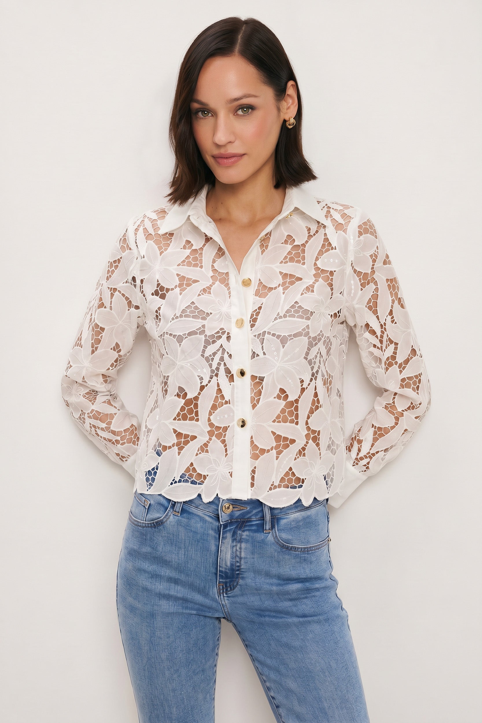 Mina Lace Blouse - White