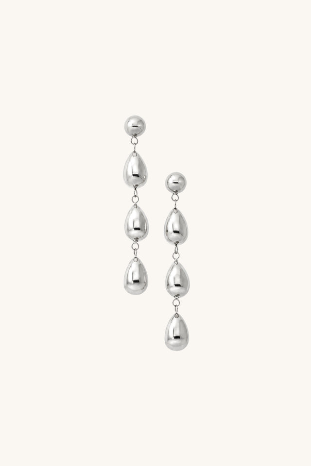 Modern Droplet Earrings - Silver