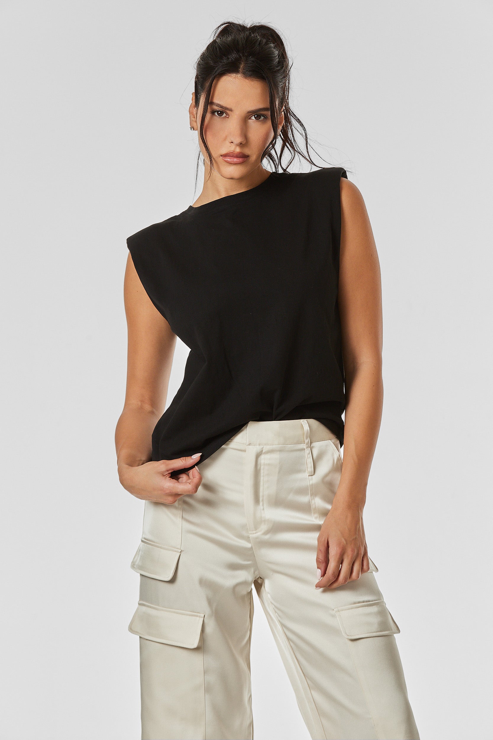 Hailey Muscle Tank - Black