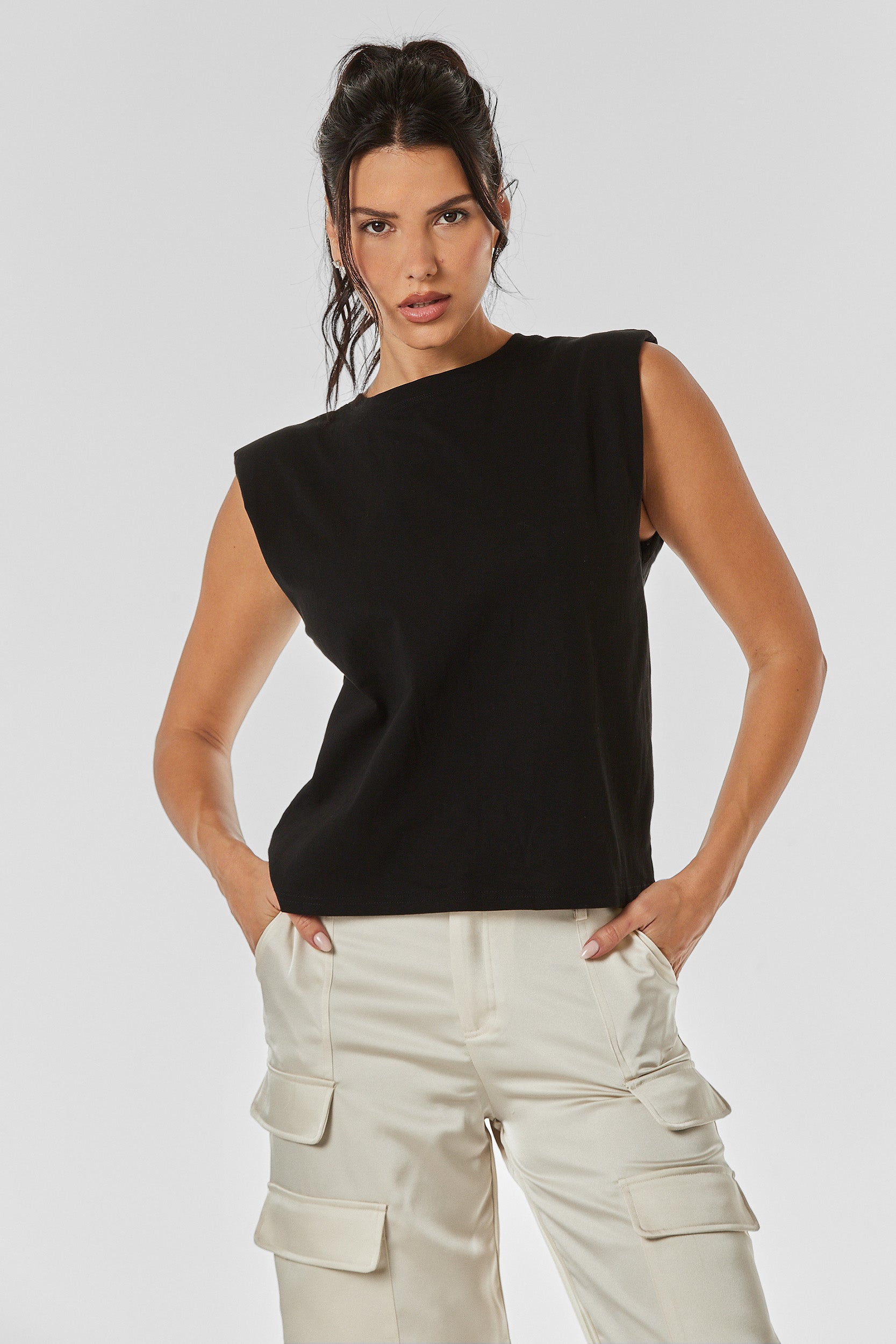 Hailey Muscle Tank - Black