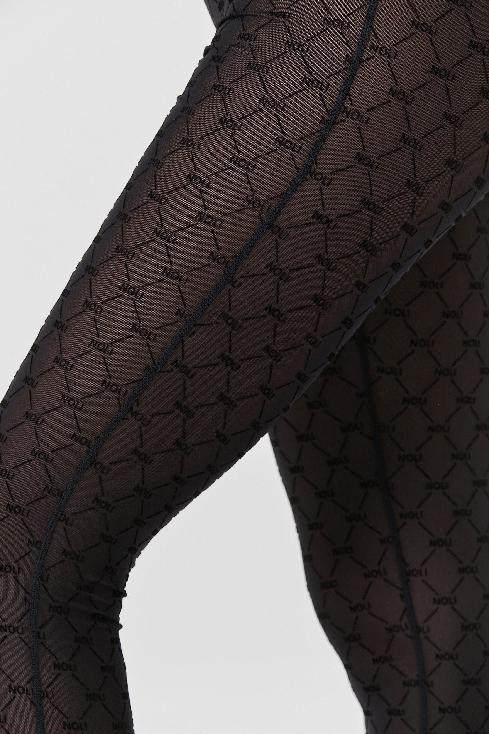 Stirrup Tight - Black Monogram Mesh