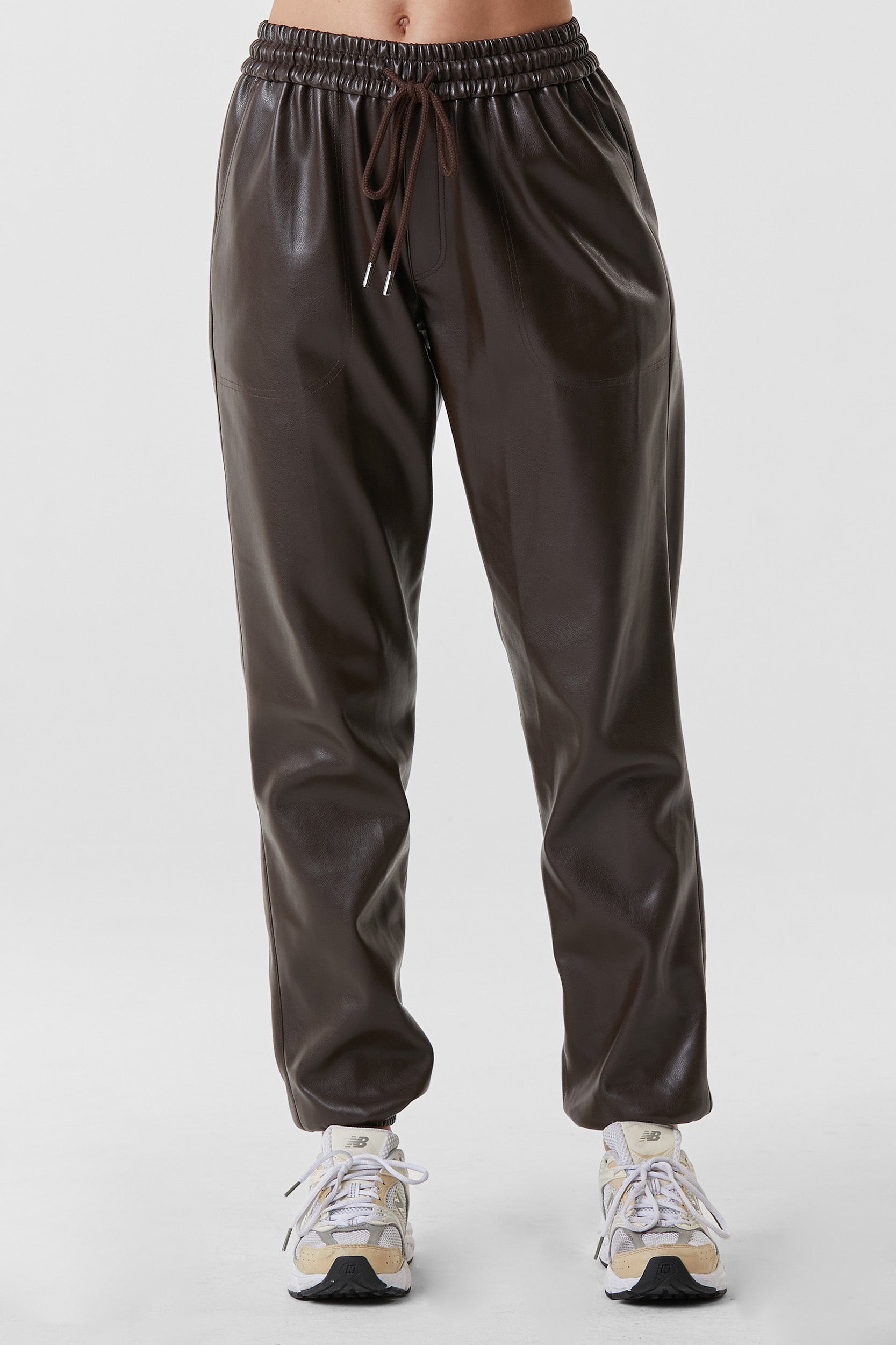 Midnight Jogger - Espresso Faux Leather