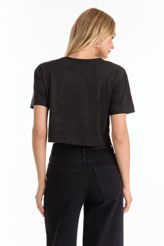 Naya Suede T-Shirt - Black