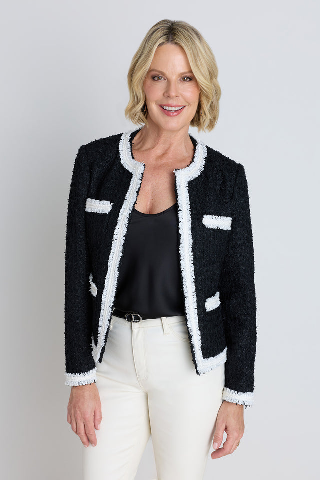 Julia Tweed Jacket - Black/White