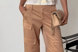 Satin Cargo Pants