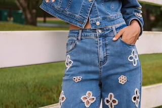 Stretch and Flare Embellished Jeans