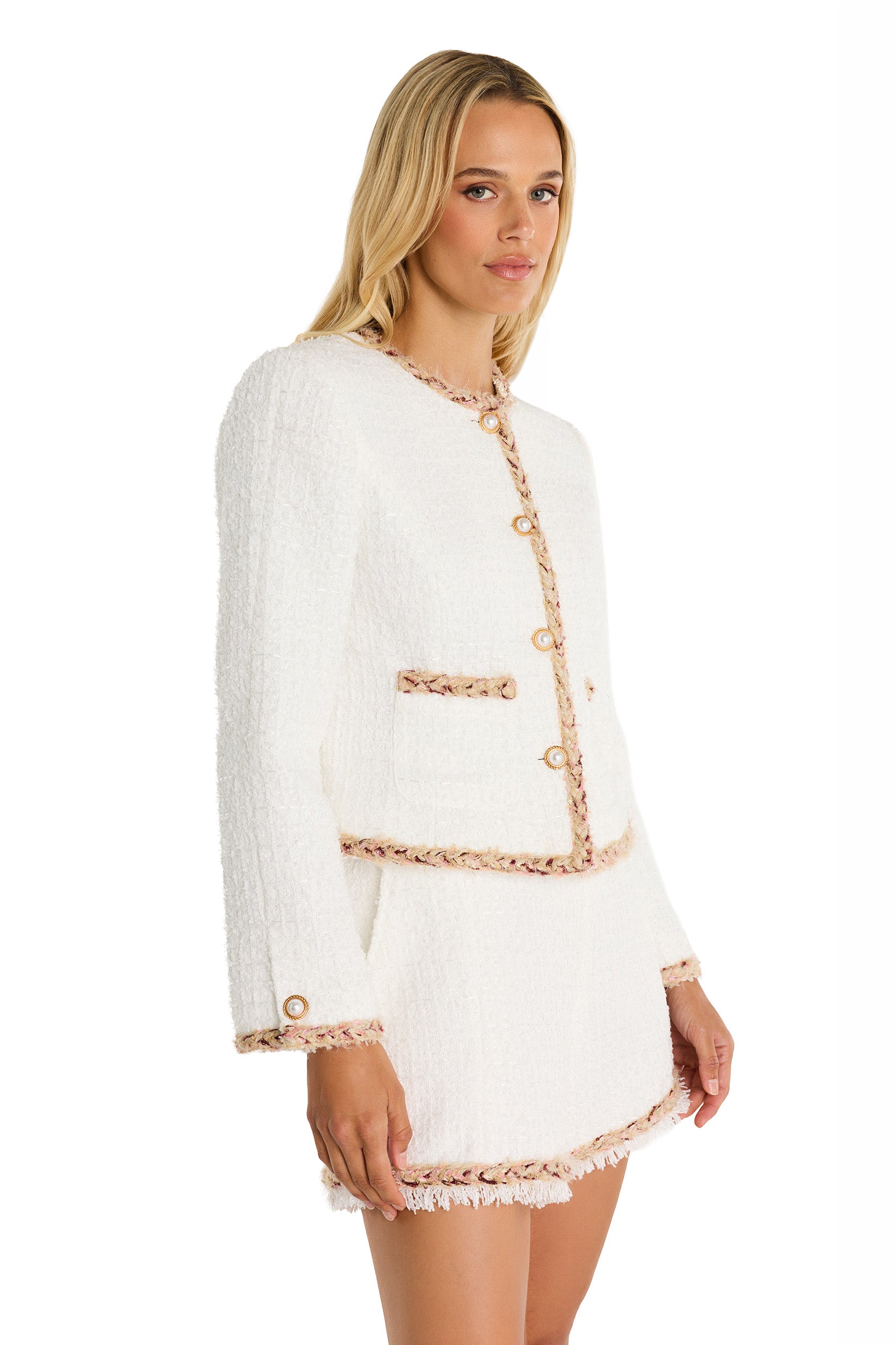 Joane Tweed Jacket - Pearl Multi – The Noli Shop