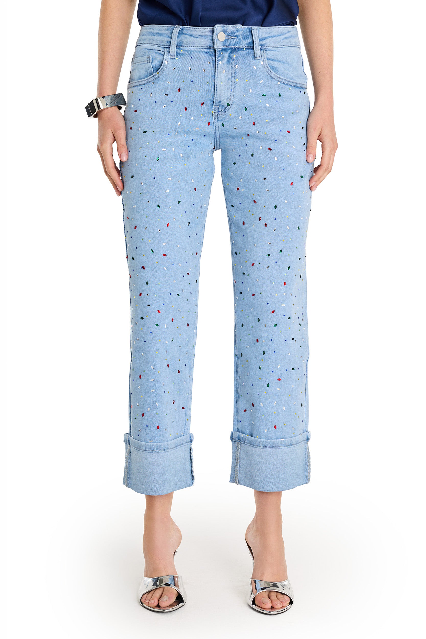 Confetti Cropped Cuff Jeans for Women | The Noli Shop