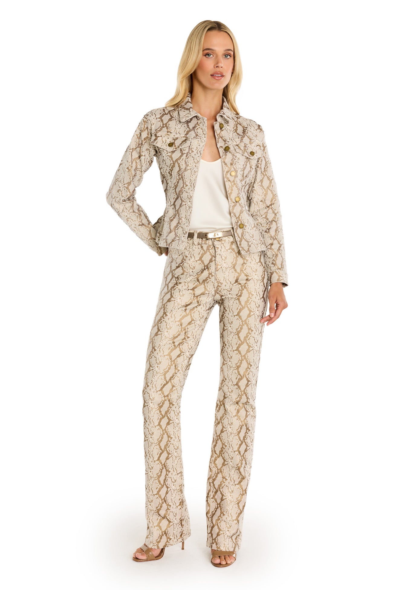 Gold Python Denim Jacket for Women | The Noli Shop