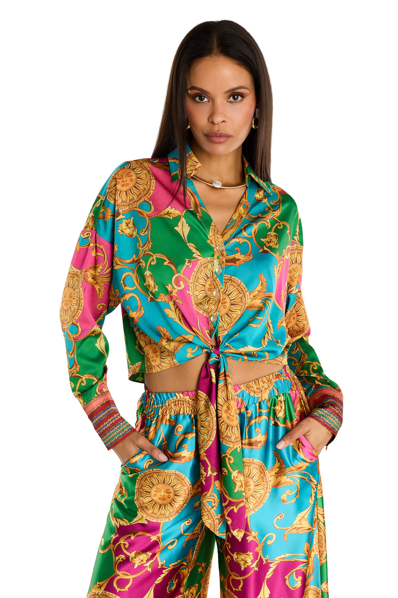Cecilia Silk Tie-Front Blouse - Dolce Sun – The Noli Shop