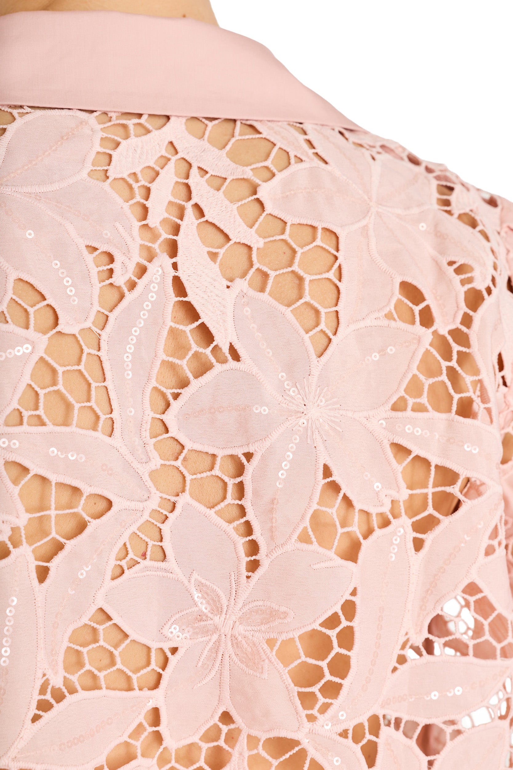 Mina Lace Blouse - Blush – The Noli Shop