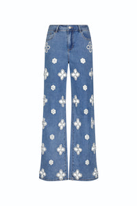 Kaia Pearl High Rise Jean - Medium Blue