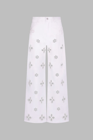 Kaia Pearl High Rise Jean - White