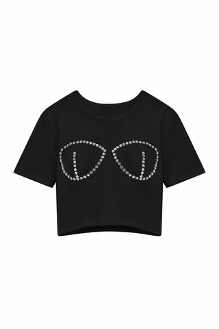 Rya Crystal T-Shirt - Black