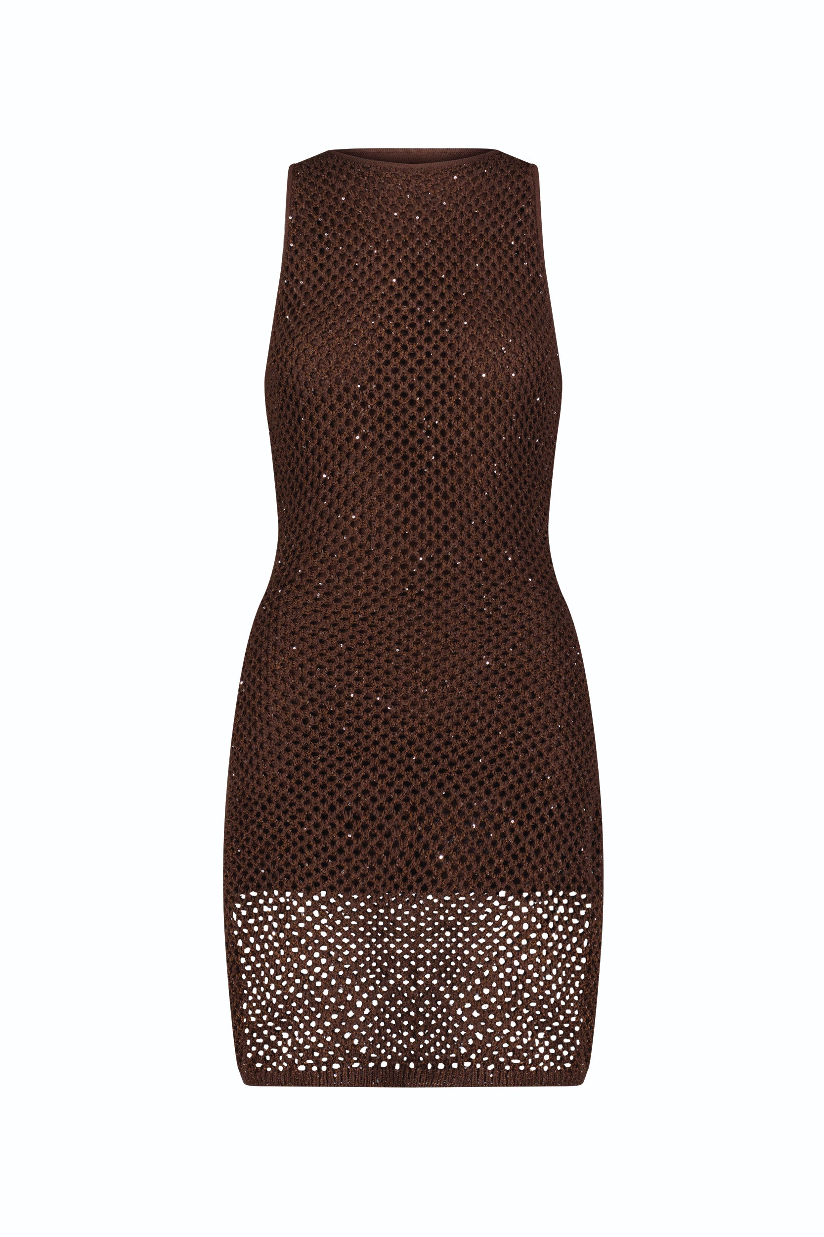 The Noli Shop Womens Seraphina Sequin Crochet Dress - Espresso - Espresso The Noli Shop Womens Seraphina Sequin Crochet Dress - Espresso - Espresso