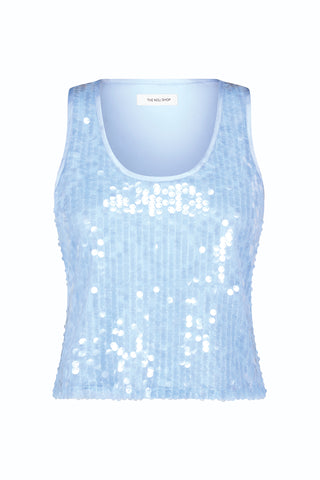 Sophia Sequin Tank - Capri Blue (Preorder)