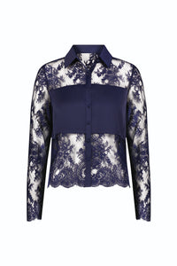 Vienna Lace Blouse - Navy