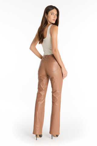 Aria Coated Flare Jean - Mocha