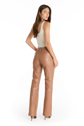 Aria Coated Flare Jean - Mocha