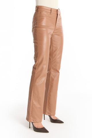 Aria Coated Flare Jean - Mocha
