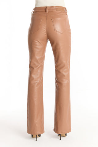 Aria Coated Flare Jean - Mocha