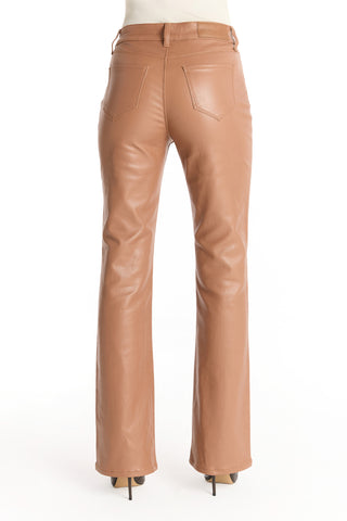 Aria Coated Flare Jean - Mocha
