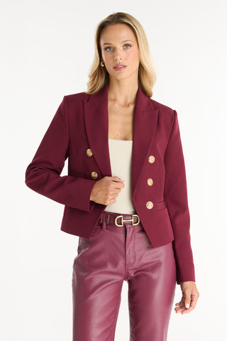 Gabrielle Double Breasted Blazer - Merlot