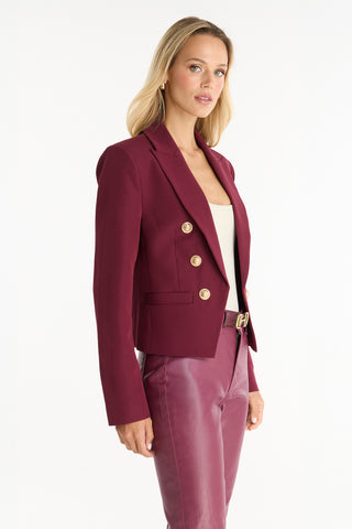 Gabrielle Double Breasted Blazer - Merlot