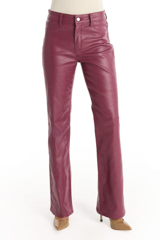 Aria Coated Flare Jean - Sangria