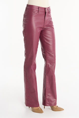 Aria Coated Flare Jean - Sangria