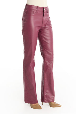 Aria Coated Flare Jean - Sangria
