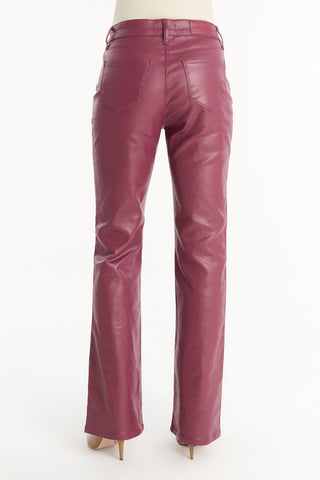 Aria Coated Flare Jean - Sangria