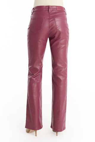 Aria Coated Flare Jean - Sangria