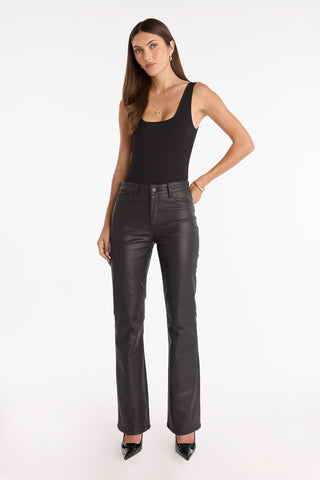 Aria Coated Flare Jean - Black