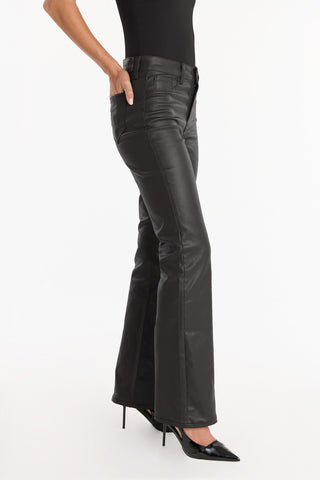 Aria Coated Flare Jean - Black