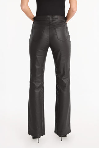 Aria Coated Flare Jean - Black
