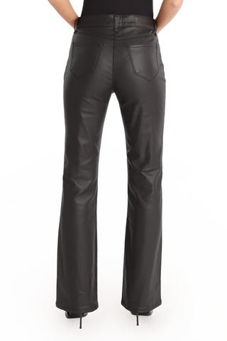Aria Coated Flare Jean - Black
