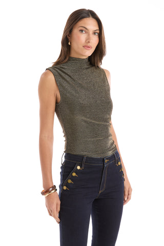 Mia Shimmer Tank - Gold