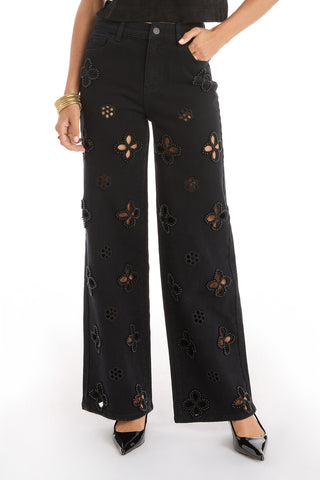 Kaia Pearl High Rise Jean - Black