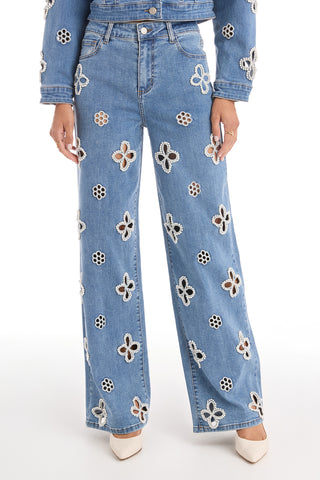 Kaia Pearl High Rise Jean - Medium Blue