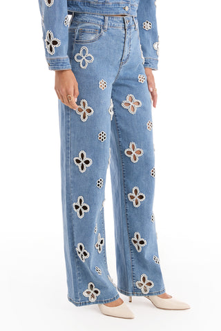Kaia Pearl High Rise Jean - Medium Blue