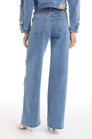 Kaia Pearl High Rise Jean - Medium Blue